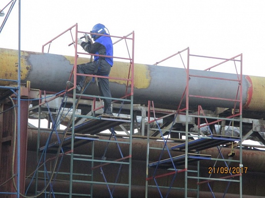 Окраска газовой трубы