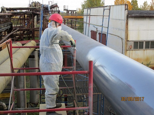 Окраска газовой трубы